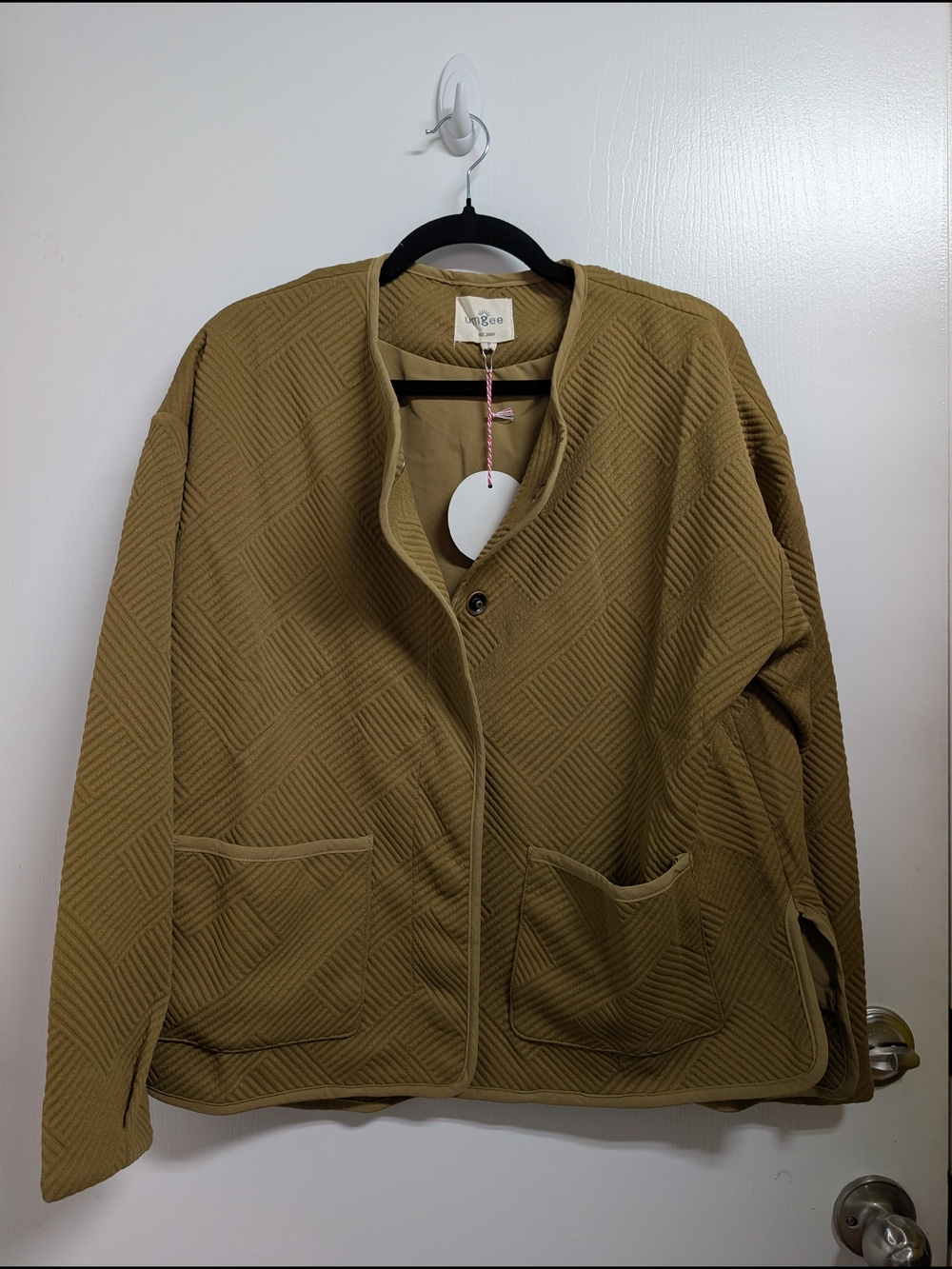 Umgee Quilted Bomber Jacket in Olive